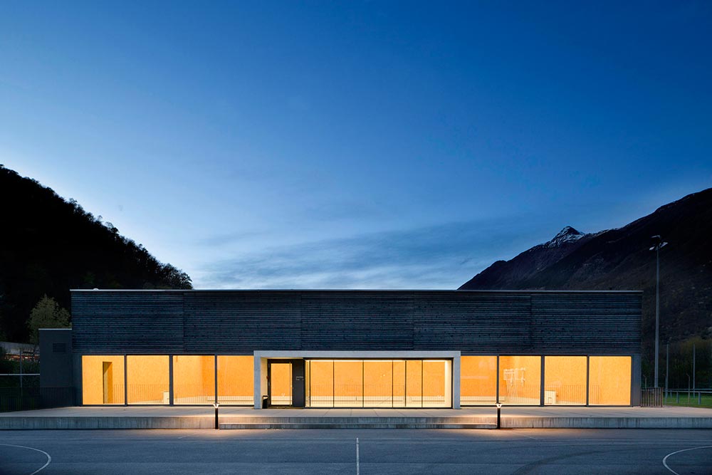 Municipal Gym, Gorduno, Switzerland, Guscetti Architetti